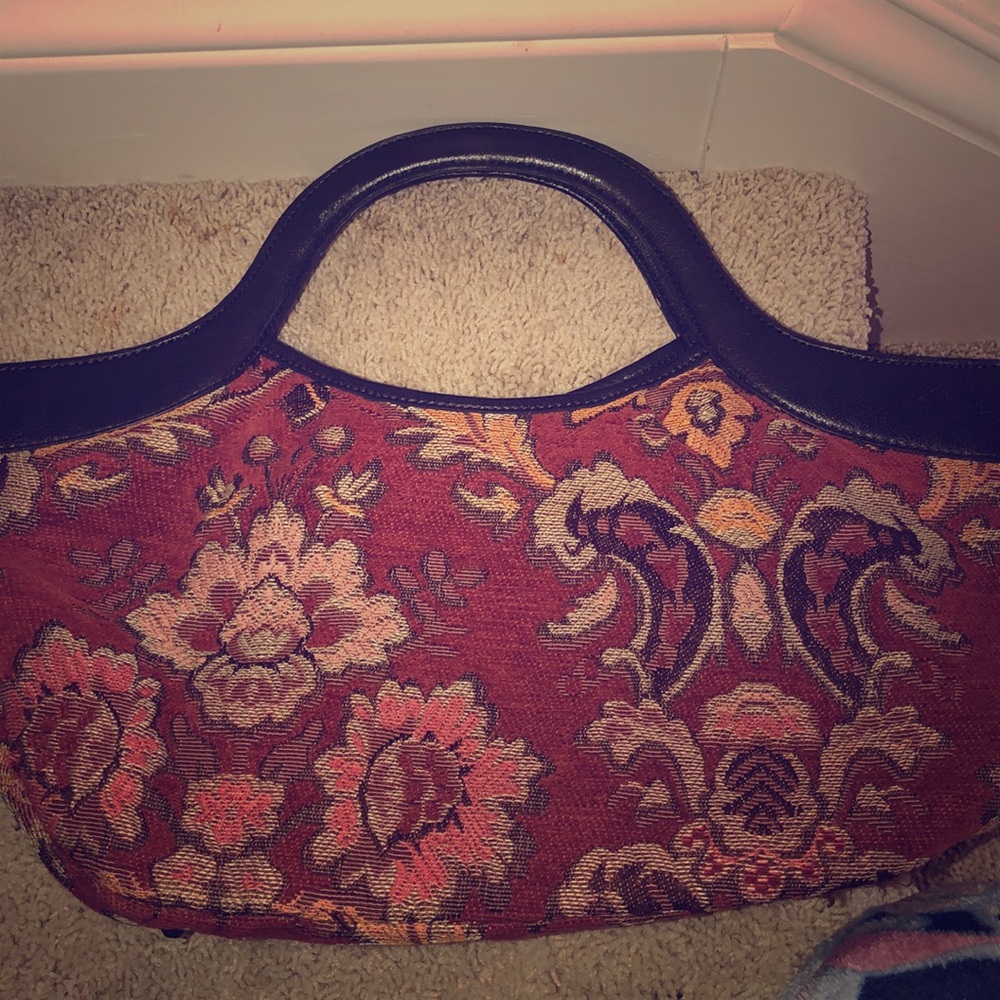 Red patterned purse